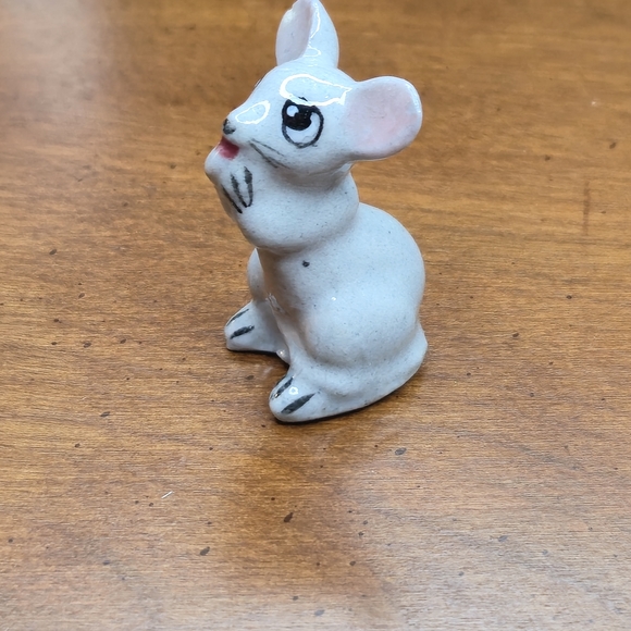 Vintage Mouse Miniature Figurine - White, Japanese Ceramic / Porcelain - Picture 7 of 9